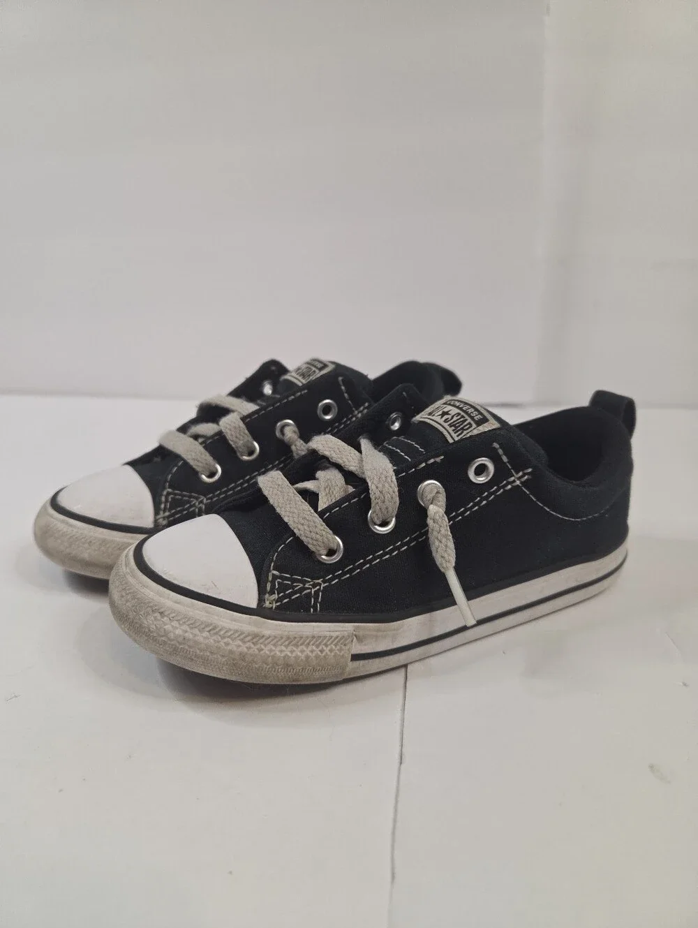 Converse Chuck Taylor All Star Toddler Slip-On Sneakers Black White Size 10